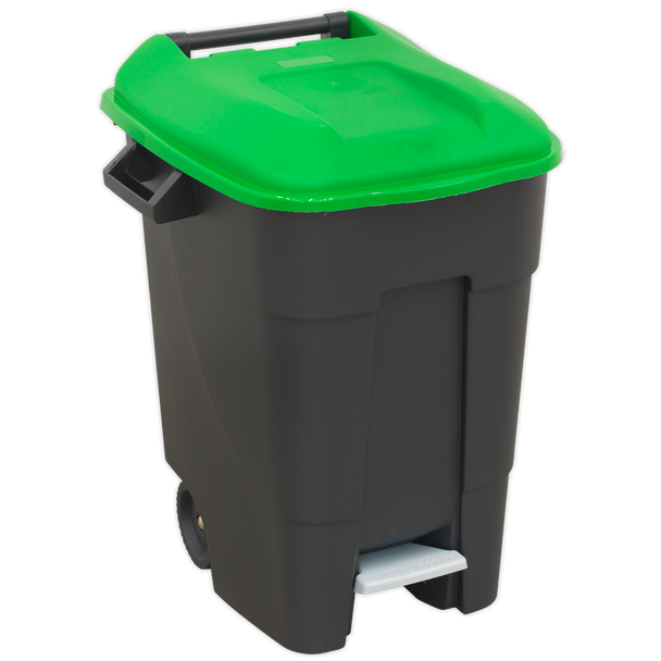 Sealey BM100PG | Refuse/Wheelie Bin with Foot Pedal 100L - Green