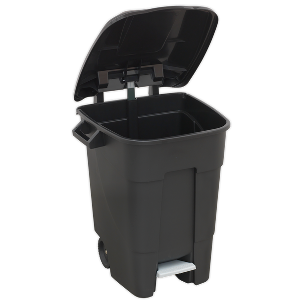Sealey BM100P | Refuse/Wheelie Bin with Foot Pedal 100L - Black