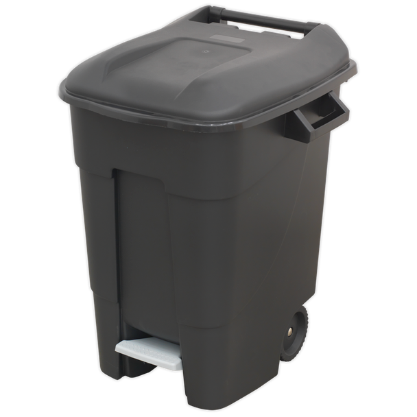 Sealey BM100P | Refuse/Wheelie Bin with Foot Pedal 100L - Black