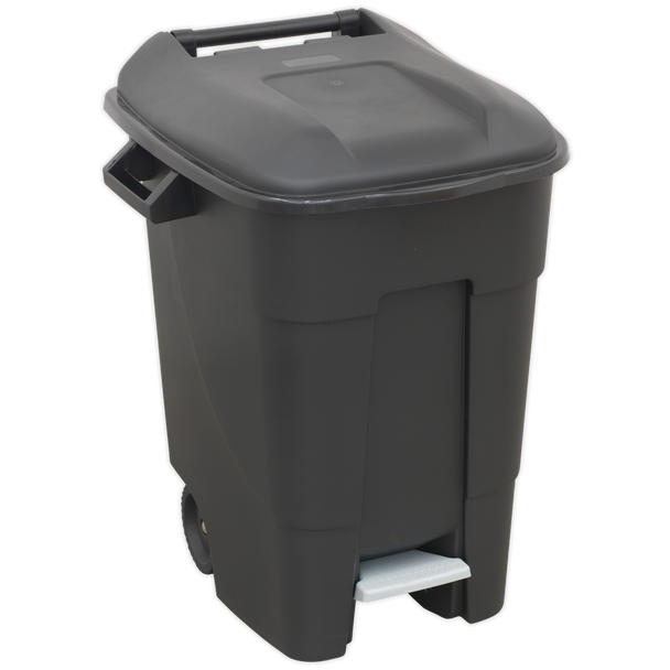 Sealey BM100P | Refuse/Wheelie Bin with Foot Pedal 100L - Black