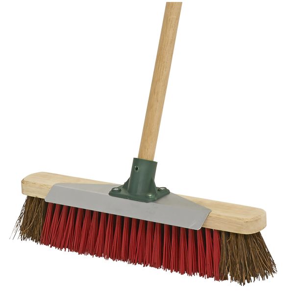 Sealey BM16SC | Heavy-Duty Stiff/Hard Bristle Broom with Scraper 16"(405mm)