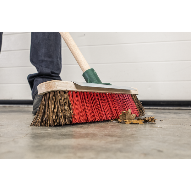 Sealey BM16SC | Heavy-Duty Stiff/Hard Bristle Broom with Scraper 16"(405mm)