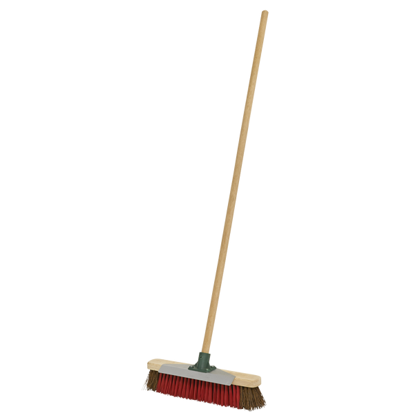 Sealey BM16SC | Heavy-Duty Stiff/Hard Bristle Broom with Scraper 16"(405mm)