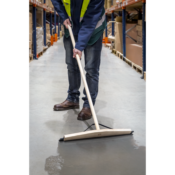 Squeegee For Under Racking System Sealey BM24RS | Rubber Floor Squeegee with Wooden Handle 24