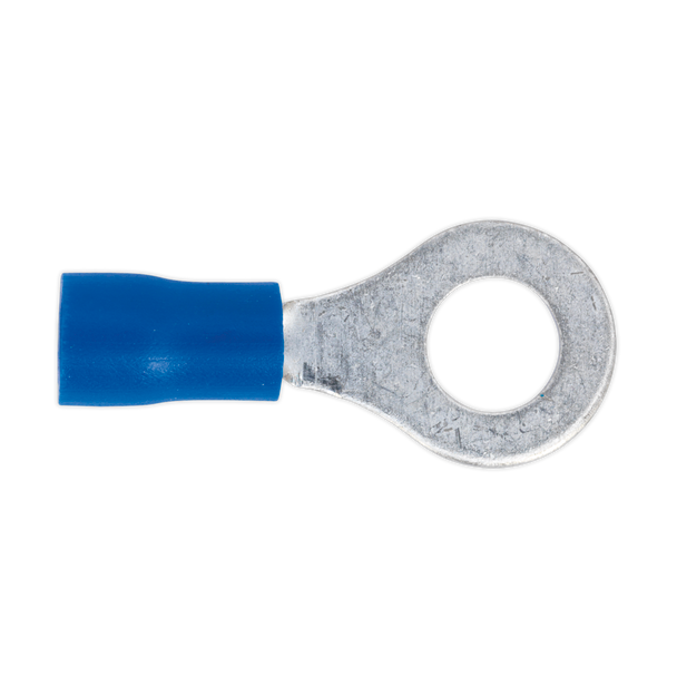 Sealey BT26 ⏐ Easy-Entry Ring Terminal 6.4mm (1/4"), Blue - Pack of 100