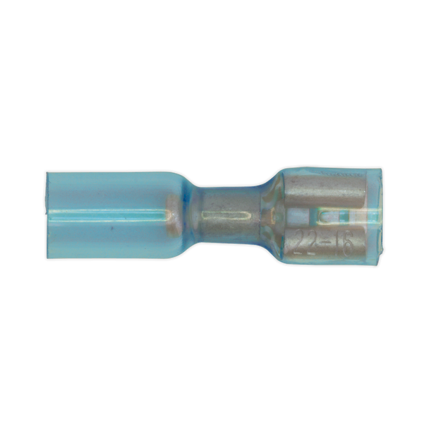 Sealey BTSPF25 ⏐ Heat Shrink Push-On Female Terminal 6.4mm, Blue - Pack of 25