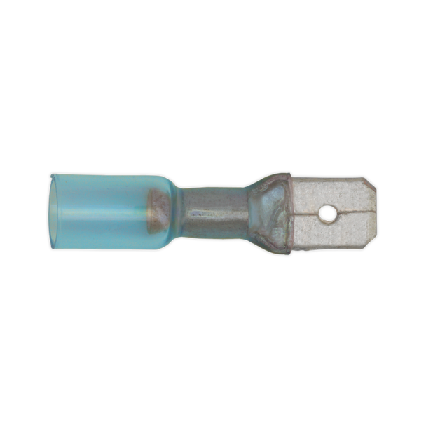 Sealey BTSPM25 ⏐ Heat Shrink Push-On Male Terminal 6.3mm, Blue - Pack of 25