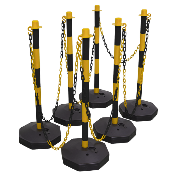 Sealey BYSBKIT ⏐ Post & Chain Kit 25m - Black/Yellow