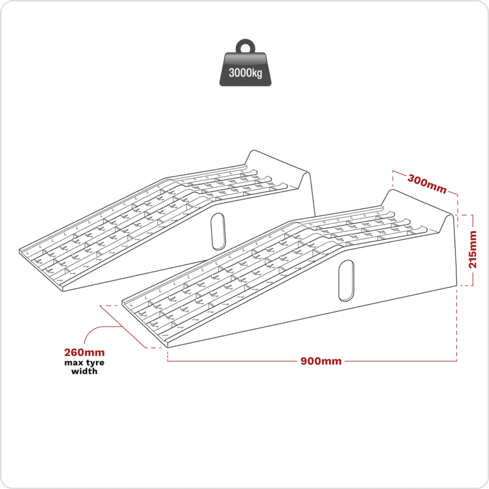 Sealey CAR3000C ⏐ Car Ramps 1.5 Tonne Capacity per Ramp 3 Tonne Capacity per Pair - Image 4