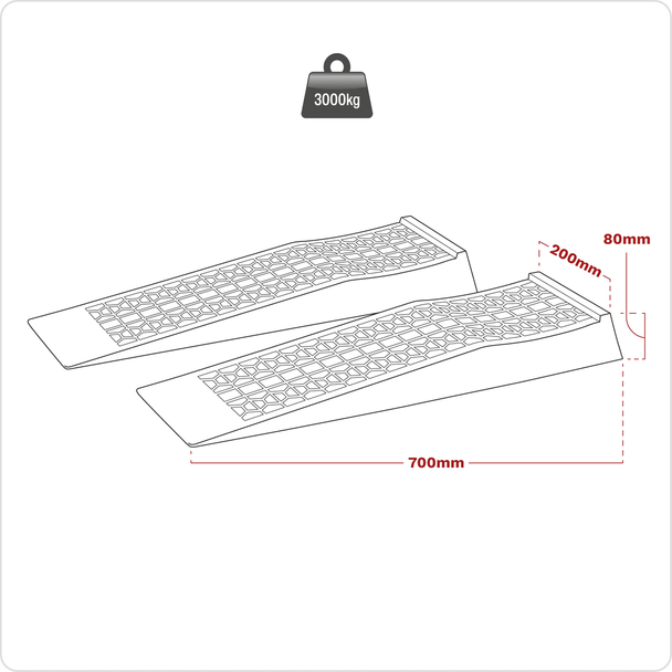 Sealey CAR3000LR ⏐ Car Ramps Low Profile 1.5 Tonne Capacity per Ramp 3 Tonne Capacity per Pair