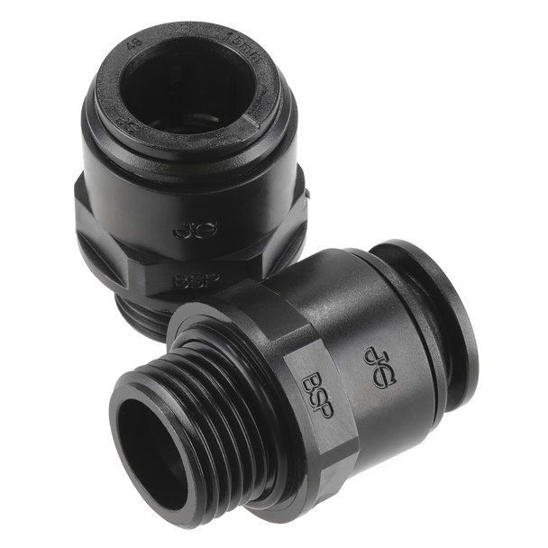 Sealey CAS15SA │ John Guest® Straight Adaptor 15mm x 1/2"BSP - Pack of 2