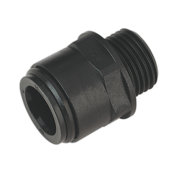 Sealey CAS15SA │ John Guest® Straight Adaptor 15mm x 1/2"BSP - Pack of 2