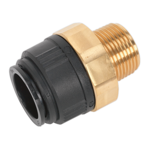 Sealey CAS28BSA │ John Guest® Brass Straight Adaptor 28mm x 1"BSPT