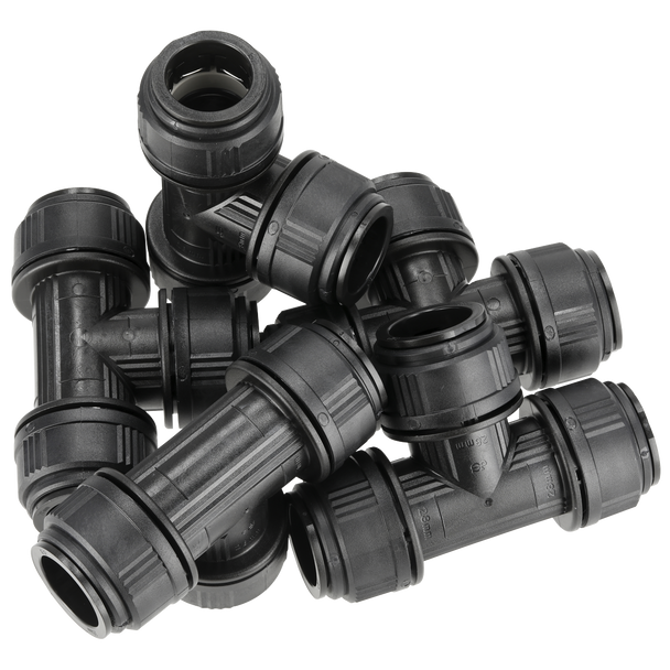 Sealey CAS28ET │ John Guest® Equal Tee 28mm - Pack of 5