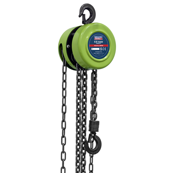 Sealey CB500E │ 2.5m Chain Block 0.5 Tonne