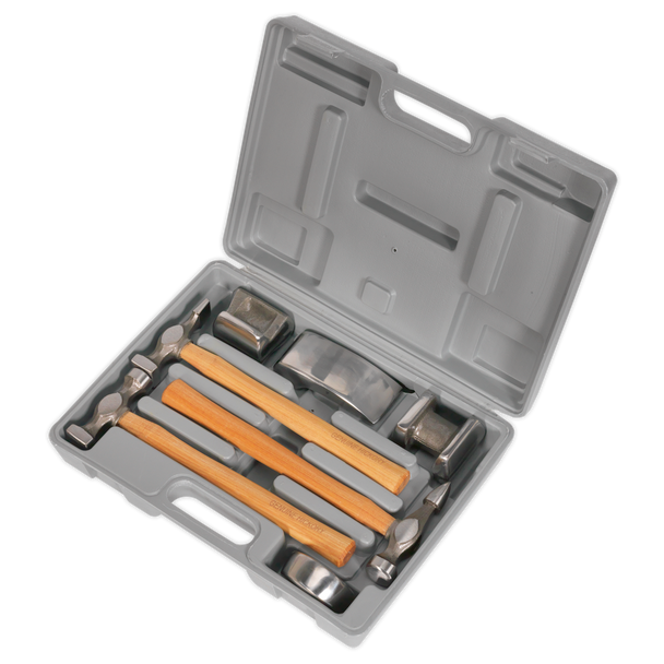 Sealey CB507 │ Drop-Forged Panel Beating Set with Hickory Shafts 7pc