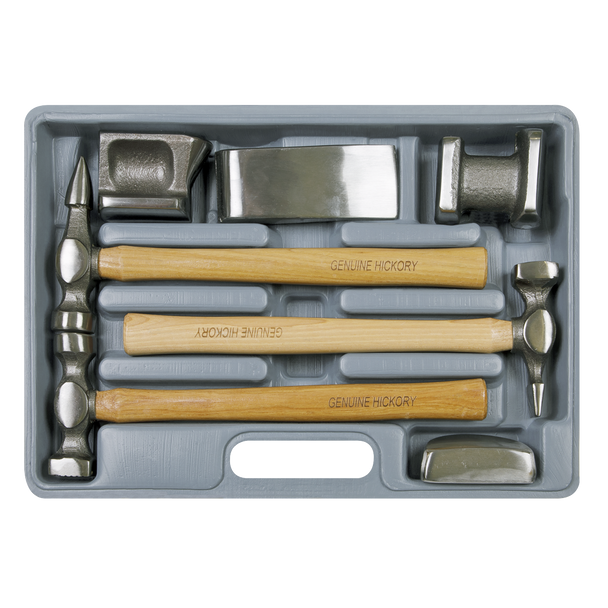 Sealey CB507 │ Drop-Forged Panel Beating Set with Hickory Shafts 7pc