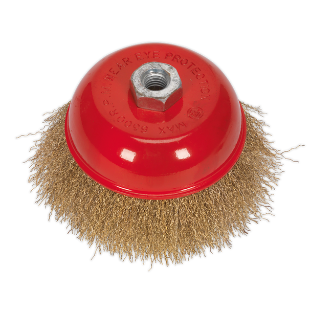 Sealey CBC125 │ 125mm Brassed Steel Crimped Wire Cup Brush M14 x 2mm
