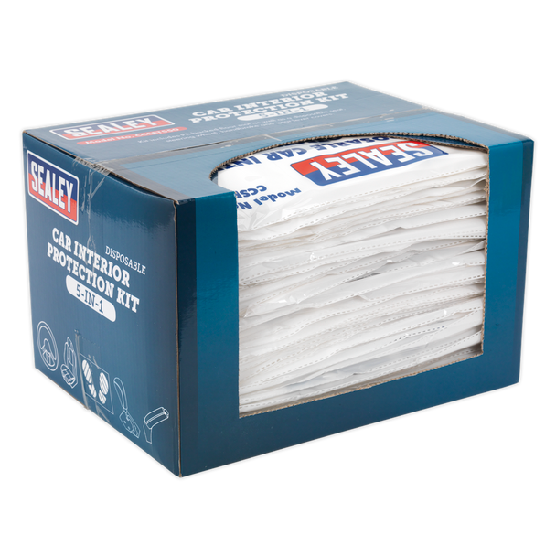 Sealey CCSET550 │ 5-in-1 Disposable Car Interior Protection Kit - Display Box of 50