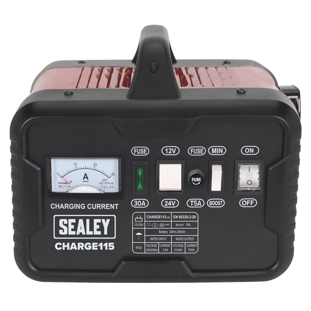 Sealey CHARGE115 │ 12/24V Battery Charger 19A 230V