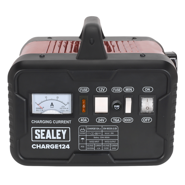 Sealey CHARGE124 │ 12/24V Battery Charger 28A 230V