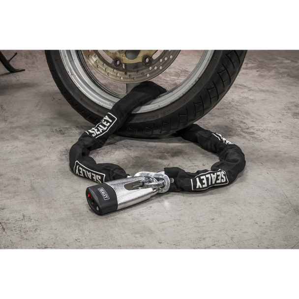 Sealey CLA109DL │ Motorcycle Chain & Disc Lock 10.5 x 10.5 x 1500mm 4* ART Approved