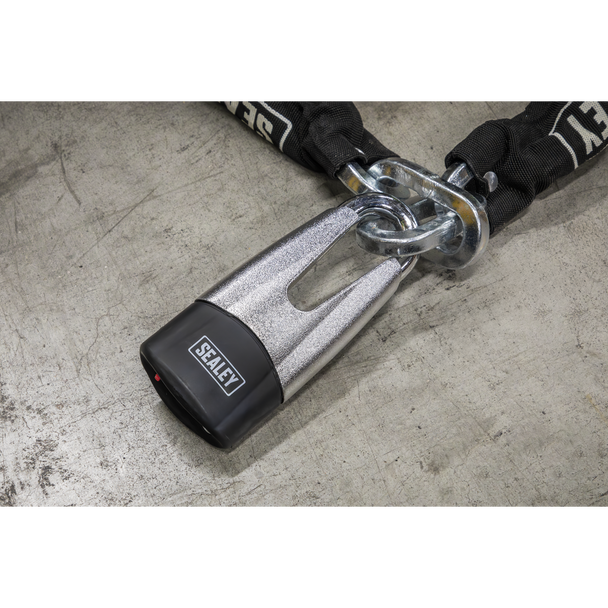 Sealey CLA109DL │ Motorcycle Chain and Disc Lock 10.5 x 10.5 x 1500mm 4 ...