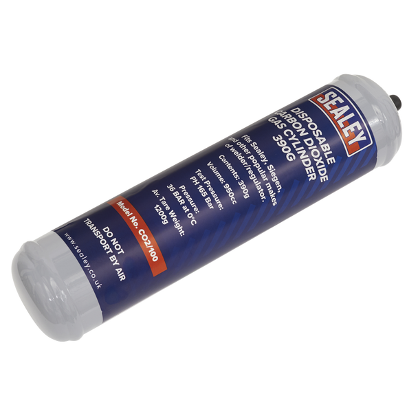 Sealey CO2/100 │ Disposable Carbon Dioxide Gas Cylinder 390g
