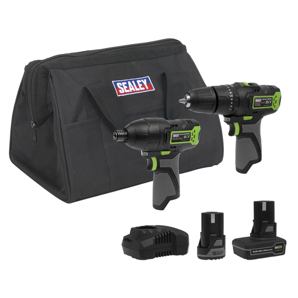 Sealey CP108VCOMBO3 │ 2 x SV10.8 Series Cordless Power Tool Kit 10.8V - 2 Batteries