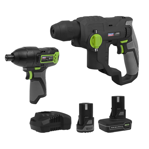 Sealey CP108VCOMBO4 │ 2 x SV10.8 Series Cordless Power Tool Kit 10.8V - 2 Batteries