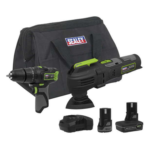 Sealey CP108VCOMBO5 │ 2 x SV10.8 Series Cordless Power Tool Kit 10.8V - 2 Batteries