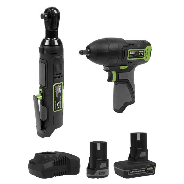 Sealey CP108VCOMBO6EU │ 2 x SV10.8 Series Cordless Power Tool Kit 10.8V - 2 Batteries & Euro Plug
