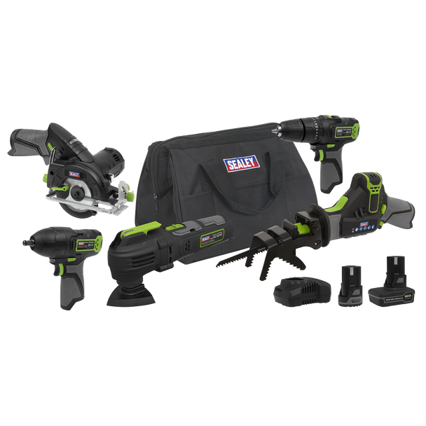 Sealey CP108VCOMBO8 │ 5 x SV10.8 Series Cordless Power Tool Kit 10.8V - 2 Batteries