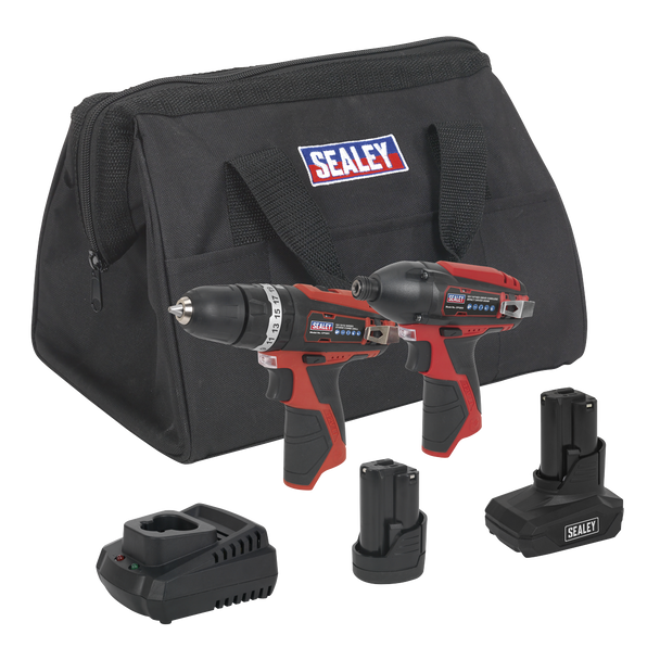 Sealey CP1200COMBO6 │ 2 x SV12 Series Cordless Power Tool Kit 12V - 2 Batteries