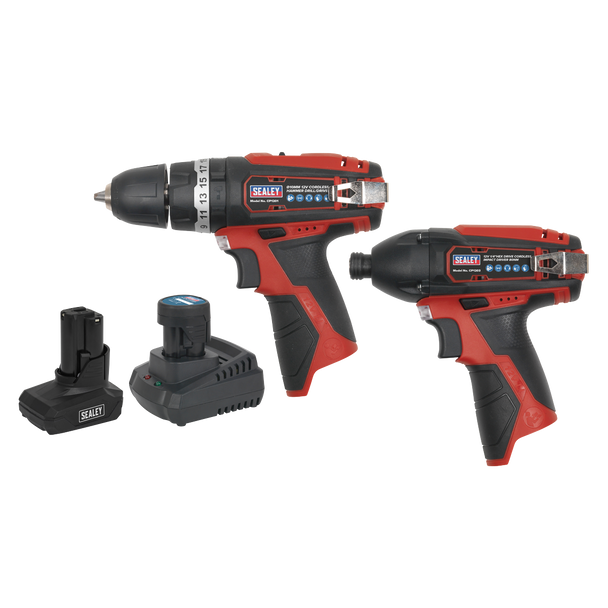 Sealey CP1200COMBO6 │ 2 x SV12 Series Cordless Power Tool Kit 12V - 2 Batteries