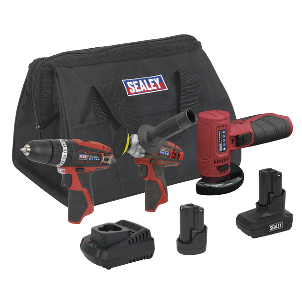 Sealey CP1200COMBO7 │ 3 x SV12 Series Cordless Power Tool Kit 12V - 2 Batteries