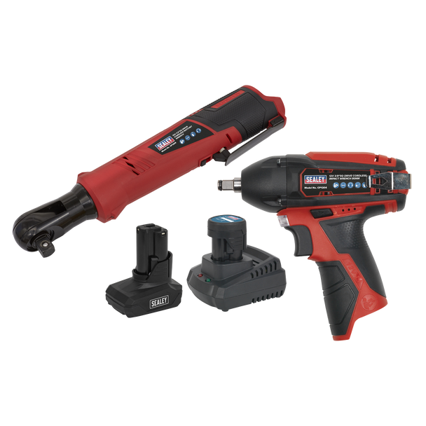 Sealey CP1200COMBO8 │ 2 x SV12 Series Cordless Power Tool Kit 12V - 2 Batteries