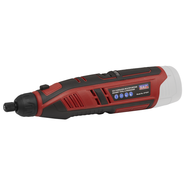 Sealey CP1207KIT │ SV12 Series Cordless Multipurpose Rotary Tool & Engraver Kit 49pc 12V 2Ah - 2 Batteries