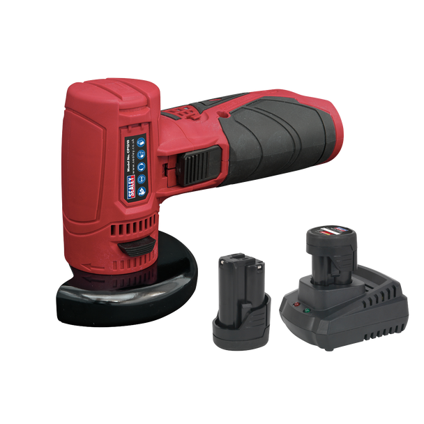 Sealey CP1210KIT │ SV12 Series 75mm Cordless Angle Grinder Kit 12V 2Ah - 2 Batteries