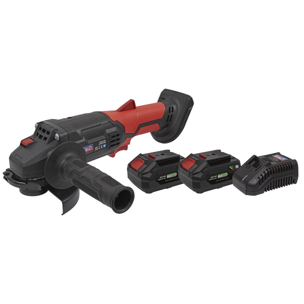 Sealey CP20VAGBKIT │ SV20 Series 115mm Cordless Angle Grinder Kit 20V 4Ah - 2 Batteries