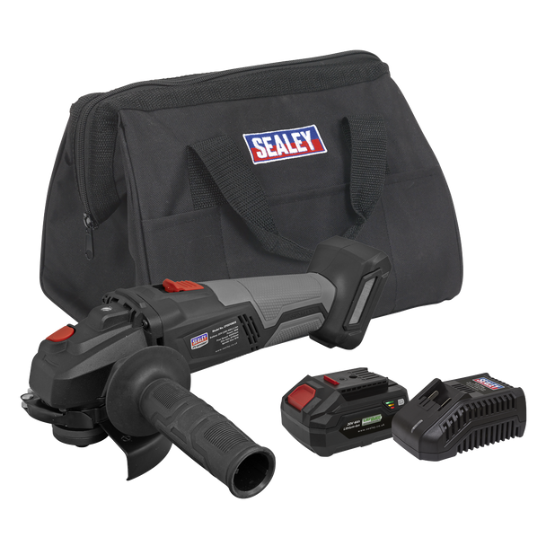 Sealey CP20VAGXKIT1 │ Premier SV20 Series 115mm Brushless Cordless Angle Grinder Kit 20V 4Ah