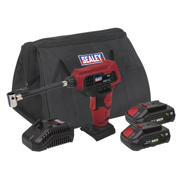 Sealey CP20VAPKIT │ SV20 Series Cordless Tyre Inflator Kit 20V 2Ah - 2 Batteries