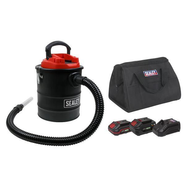 Sealey CP20VAVKIT │ SV20 Series 15L Cordless Handheld Ash Vacuum Cleaner Kit 20V Kit - 2 Batteries