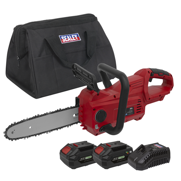 Sealey CP20VCHSKIT │ SV20 Series 25cm Cordless Chainsaw Kit 20V 4Ah - 2 Batteries