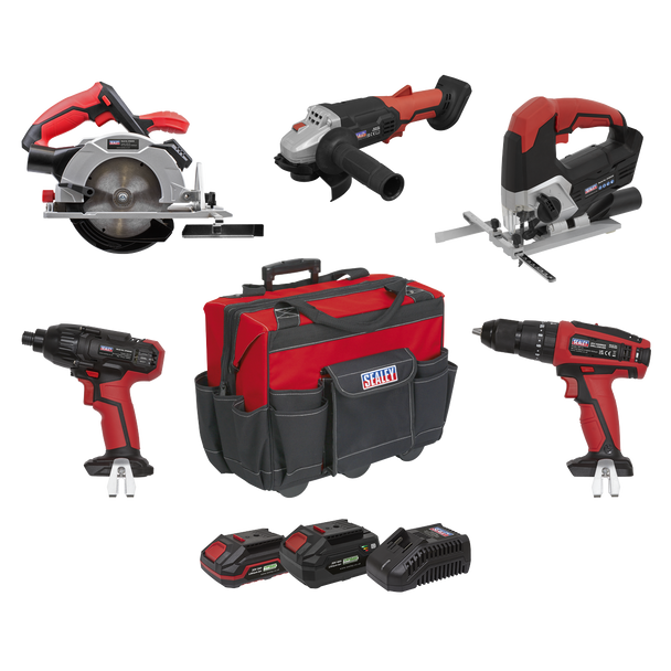Sealey CP20VCOMBO13 │ 5 x SV20 Series Cordless Power Tool Kit 20V - 2 Batteries