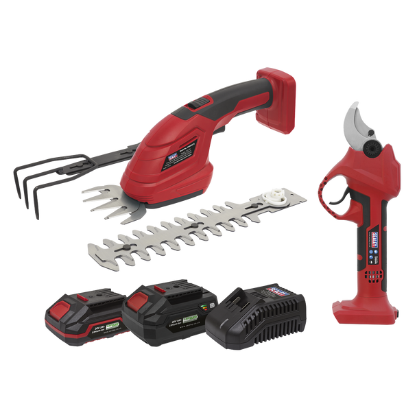 Sealey CP20VCOMBO14 │ 2 x SV20 Series Cordless Power Tool Gardening Kit 20V - 2 Batteries