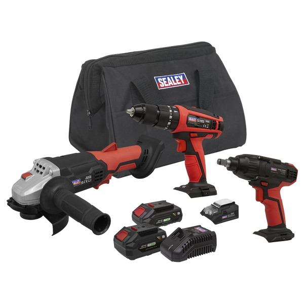 Sealey CP20VCOMBO1 │ 3 x SV20 Series Cordless Tool Combo Kit 20V - 2 Batteries
