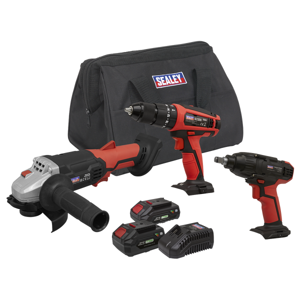 Sealey CP20VCOMBO1 │ 3 x SV20 Series Cordless Tool Combo Kit 20V - 2 Batteries
