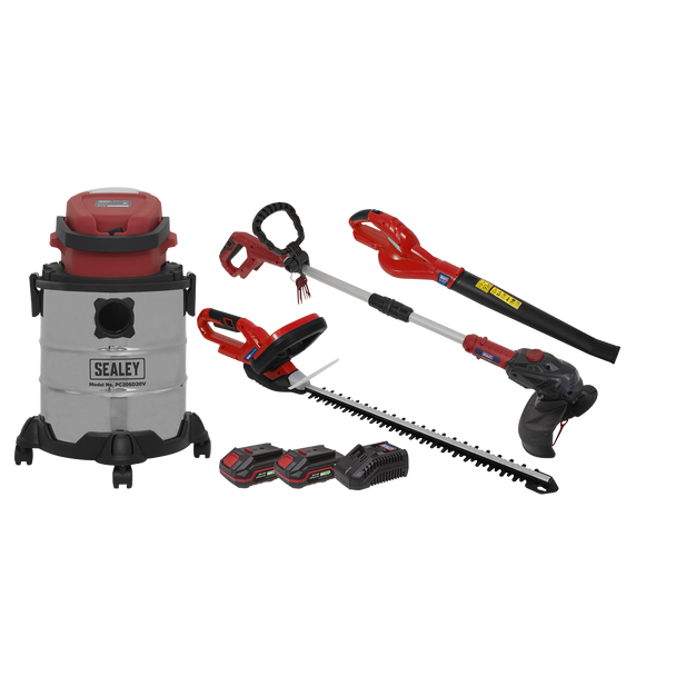 Sealey CP20VCOMBO3 │ 4 x SV20 Series Cordless Garden Power Tool Kit 20V - 2 Batteries