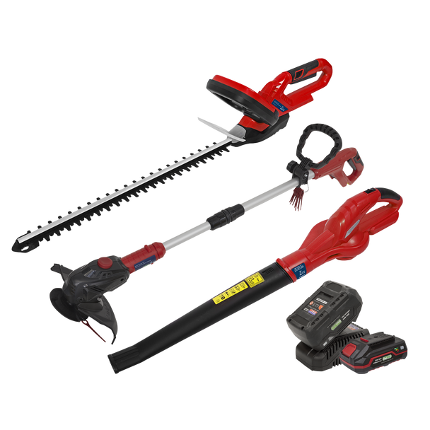 Sealey CP20VCOMBO6 │ 3 x SV20 Series Cordless Garden Power Tool Kit 20V - 2 Batteries